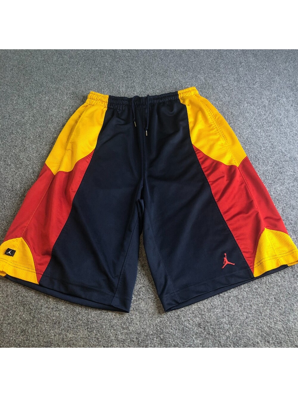Nike Jordan Shorts Mens Blue Medium Pockets Dazzle Shiny Basketball Baggy Y2K